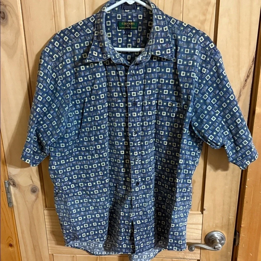 Croft & Barrow Men's Blue Geometric Casual Shirt